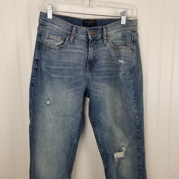 Banana Republic Girlfriend Jean Size 26 Medium Wash High Rise Distressed Womens - Picture 5 of 7